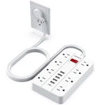 Smnice Power Strip With Usb,surge Protector Flat Plug 8 5FT, White. Fixed Price $38.80.