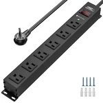 Crst 1875W 6 Outlet Heavy Duty Power Strip With Switch,surge Protector,mountable. Fixed Price $24.99.