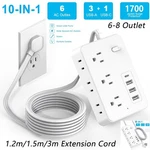 Power Strip Surge PROTECTOR(1700J), 4FT/5FT/10FT Extension Cord With 6/8 Outlet. Fixed Price $16.99.