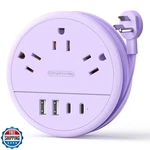 Ntonpower Purple Extension Cord With 3 Ac Outlet 4 USB(2 C), Dorm Room Es. Fixed Price $34.99.