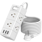 10FT Extension Cord Flat Plug Power Strip Tcstei 3-SIDE Outlet Extender Wit.... Fixed Price $18.33.