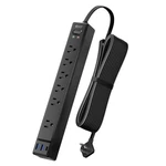 Extension Cord With Multiple Outlets, Superdanny Flat Plug 10FT, Black. Fixed Price $21.49.
