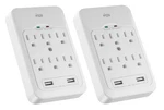 Kmc 6-OUTLET Surge Tap, 2 Usb Ports (3.4A), 980 Joules Protector, White.... Fixed Price $31.67.