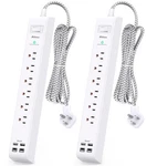 2 Pack Power Strip Surge Protector - 6 Outlets 4 Usb Charging 5 Ft, White. Fixed Price $44.04.