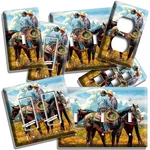 Cowboys On Horses Lasso Rustic Country Light Switch Outlet Wall Plate Hd Decor. Fixed Price $17.99.