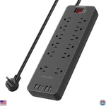 Sureance 12-OUTLET Surge Protector Power Strip With 5 Usb Ports, 6FT Cord, 2100J. Fixed Price $48.22.