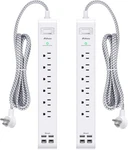 Pack Power Strip, Long Extension Cord, Surge Protector 12FT, White. Fixed Price $48.24.