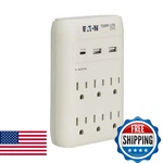Eaton Tripp Lite SK60C Wall Surge Protector Power Strip & Usb Charger, 6-OU. Fixed Price $40.37.