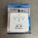 Cj Tech 3-OUTLET Surge Power Block With Dual Usb Charger. Fixed Price $17.93.