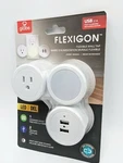 Globe Flexigon Wall Tap (2) 3.1A Usb Ports, Dusk-dawn Led Night Light 3000K. Fixed Price $22.99.