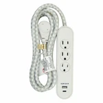 3-OUTLET Power Cord & Usb Charger, White, 6 Ft. KAB-25W. Fixed Price $30.22.