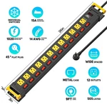 6-12 Outlet Heavy Duty Surge Protector Individual Switch Power Strip 9FT Cord. Fixed Price $35.88.
