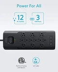 Anker Power Strip Surge Protector 12 Outlets & 3 Usb-a A2762 Black. Fixed Price $41.82.