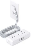Flat Extension Cord 6 Feet, Plug Power Strip, 4 Widely Outlets With 3 Usb. Fixed Price $20.23.
