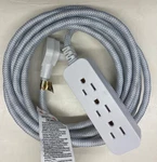 Jasco Decor Cordinate 3-OUTLET Extension, Braided Fabric Cord, 15 Ft (50011). Fixed Price $24.99.