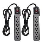 Kmc 6-OUTLET Surge Protector Power Strip 2-PACK, 900 Joules, Black. Fixed Price $31.98.