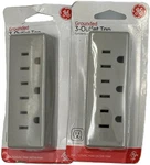 2-PACK Ge 3 Outlet Wall Tap Extender Prong Grounded Adapter Plug Gray 47874 Ul. Fixed Price $14.99.