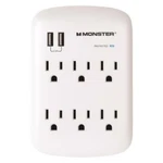 Monster Just Power Up Ft. 6 Outlets Wall Tap Surge Protector W/usb White. Fixed Price $19.95.