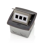 Leviton Pop-up Floor Box With 3-PORT Quickport Insert, PFQP3-BZ, Bronze. Fixed Price $57.99.