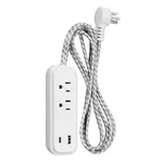 Hdx 2 Outlet 6 Ft. Braided Cord Power Strip With 1A1C Usb. Fixed Price $31.48.