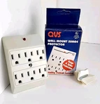 Qvs Wall Mount Surge Protector - 6 Outlet Off White New. Fixed Price $9.50.