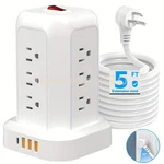 Usb Power Strip Tower, Surge Protector With 12 Ac Outlet 4 Port 5FT Cord. Fixed Price $22.89.