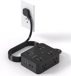 Power Strip Surge Protector, Hanycony 5FT Ultra Thin Flat Extension Cord With Mu. Fixed Price $16.90.