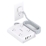 Surge Protector Power Strip, Addtam 5 Ft Flat Plug Extension 4 Usb Wall Charger. Fixed Price $7.00.