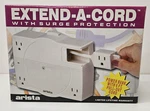Arista Extend-a-cord Surge Protector Power Center With 6 Ft Extension. Fixed Price $8.99.
