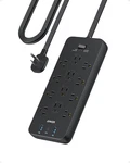 Anker Surge Protector Flat Plug Power STRIP(2100J), 12 Ac Outlets, 5FEET Ex. Fixed Price $39.78.
