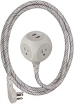 360461-FG Habitat Braided Extension Cord, French Grey, 6FT, Includes 2.4A Dual. Fixed Price $47.95.