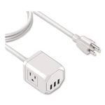 Lax Gadgets Surge Protector, OUTLETS/3 Usb Ports, 5 Ft Cord, White, 2/PACK. Fixed Price $37.95.