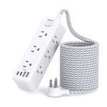 Mifaso Extension Cord, Surge Protector Power Strip, Long 15FT, White. Fixed Price $33.77.