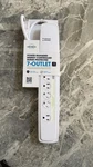 Uninex 7-OUTLET Surge Protector, 1440J, 3FT Cord, Safety Covers, 1800W, White. Fixed Price $12.99.