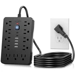 Jouleloom 6 Flat Plug Surge Protector Power STRIP,11 Multiple Ft, Black. Fixed Price $41.86.