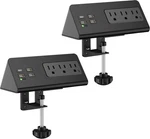 Nightstand Edge Mount Power Strip With Usb-c Ports Tabletop BLACK(2-PACK). Fixed Price $67.14.