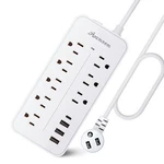 20FT Surge Protector Power Strip Extension Cord With Usb Asamoom Flat Plug .... Fixed Price $32.06.