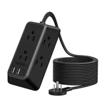 10 Ft Black Extension Cord Power Strip 6 Outlet 3 Usb Wall Mounted. Fixed Price $40.97.