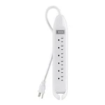 Belkin 6-OUTLET Power Strip With 4' Cord, White. Fixed Price $13.99.