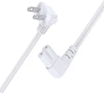 C7 Power Cord 2-SLOT Non-polarized 90 Degree Angle SPT-2 18AWG 6 Feet, White. Fixed Price $10.95.