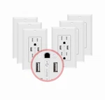 Szict 2 Pack Usb Wall Outlet 15A Tr Receptacle Ul Listed White 3.4A Charger. Fixed Price $16.99.