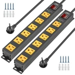 Crst 2-PACK 6-OUTLET Metal Heavy Duty Power Strip With SWITCH,2100J/15A/1875W. Fixed Price $44.99.