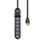 Oskos Surge Protector Power Strip, Outlets, 500 Joules, 6FT Extension Black. Fixed Price $22.96.
