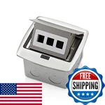 Leviton Pop-up Floor 3-PORT Quickport Insert Brushed Nickel PFQP3-BN. Fixed Price $52.40.
