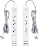 Pack Power Strip, 12FT Long Extension Cord, Surge Protector With 6 Outlets And. Fixed Price $45.95.