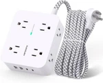 Surge Protector Power Strip - Hanycony 8 Outlets 4 Usb (2 C) Charging Ports,. Fixed Price $18.55.