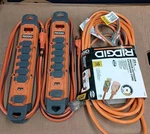 (2) Ridgid RG608U Ft. Cord 6-OUTLET Surge Protectors & 25FT 12GA. Fixed Price $76.63.
