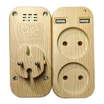 Eu Plug Power Strip Adapter Double Socket Usb Wall Charger 250V.. Fixed Price $23.29.