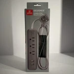 Globe Electric Designer Series 6-FOOT 3-OUTLET 2-USB Surge Protector Power Strip. Fixed Price $29.00.