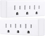 3-OUTLET Extender, 2 Pack, Grounded Wall Tap, 3-PRONG Adapter, Multiple Plug, Po. Fixed Price $10.62.